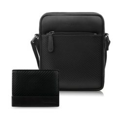 Saszetka męska skórzana AL-19-BL i portfel męski AL-08-BL zestaw prezentowy Paolo Peruzzi ZUP-141-BL. Brązowe portfele męskie bez wzorów, ze skóry. Za 239.00 zł.