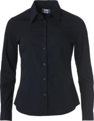 Clique Clare - Damska bluzka long sleeve z bawełny, czarna. Czarne bluzki damskie CLIQUE, l, bez wzorów, z bawełny, bez kołnierzyka, bez ramiączek. Za 211.81 zł.