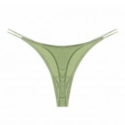 Stringi z cienkimi paseczkami z wysokiej jakości materiału Pauline. Żółte stringi damskie Intica, m, bez wzorów, z materiału. W wyprzedaży za 69.00 zł.