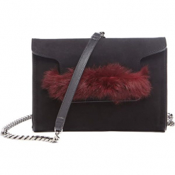 Torebka w kolorze czarno-bordowym - (S)24 x (W)16 x (G)5 cm. Czarne torby na ramię damskie marki Tosca Blu. W wyprzedaży za 349.95 zł.