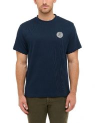 Męski T-Shirt Mustang Style Akron Dark Sapphire 1016869 4136. Niebieskie t-shirty męskie Mustang, l, bez wzorów, bez kołnierzyka. Za 79.99 zł.