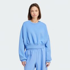 Bluza Soft Lux Loose. Niebieskie bluzy damskie Adidas, xl, bez wzorów, bez kaptura. Za 279.00 zł.