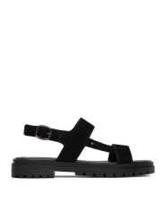 Lasocki Sandały CEO-WI34-3310-18650 Czarny. Czarne sandały damskie Lasocki, bez wzorów, ze skóry, bez obcasa, na płaskiej podeszwie, bez zapięcia. Za 169.99 zł.