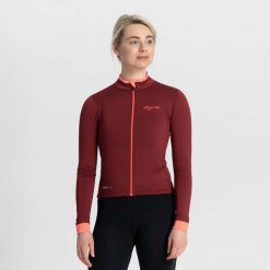 Koszulka rowerowa damska Rogelli ESSENTIAL z długim rękawem, ocieplana. Czerwone bluzy sportowe damskie Rogelli, m, bez wzorów, bez kołnierzyka, bez ramiączek, rowerowe. Za 304.00 zł.