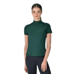Damska koszulka jeździecka z zamkiem 1/4 Dublin. Zielone t-shirty damskie DUBLIN, s, bez wzorów, z tkaniny, eleganckie, bez kołnierzyka. Za 287.50 zł.