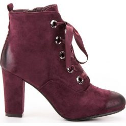 Vinceza czerwone Bordowe Zamszowe Botki. Czerwone botki damskie VINCEZA, ze skóry ekologicznej, eleganckie, przed kolano, bez obcasa, bez zapięcia. W wyprzedaży za 169.00 zł.