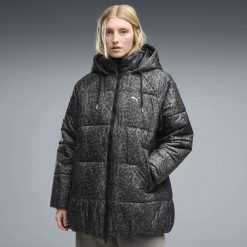 Damska kurtka Style Padded Relaxed PUMA. Czarne kurtki damskie Puma, l, bez wzorów, z materiału, z kapturem. Za 559.00 zł.