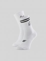 4F Skarpetki długie (2-pack) damskie - białe 35-38. Białe skarpety damskie 4f, bez wzorów, z bawełny. Za 49.99 zł.