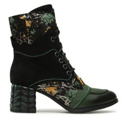 Trzewiki Maciejka. Czarne botki damskie Maciejka, bez obcasa, na słupku, bez zapięcia. Za 479.99 zł.