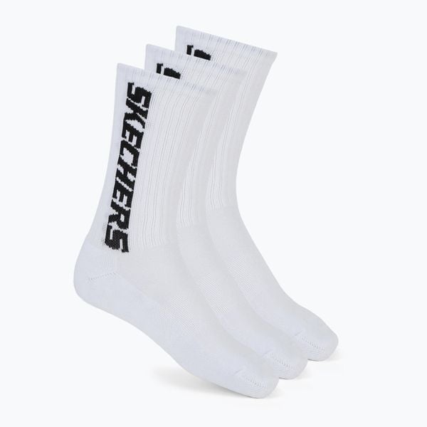 Skarpety męskie SKECHERS 1/2 Terry Crew 3. Białe skarpety męskie Skechers, bez wzorów, z bawełny. Za 37.99 zł.
