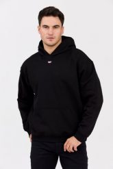 DIESEL Czarna męska bluza z kapturem S-BOXT-HOOD-D. Czarne bluzy męskie Diesel, l, bez wzorów, z bawełny, z kapturem. W wyprzedaży za 405.99 zł.