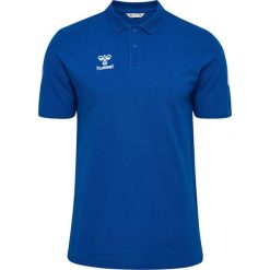 Polo Hummel Go 2.0 Chevron. Niebieskie koszulki polo męskie Hummel, bez wzorów, bez kołnierzyka, bez ramiączek, do piłki nożnej. Za 214.50 zł.