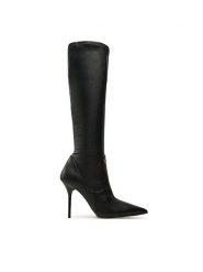 LOVE MOSCHINO Kozaki JA26039G0LIEZ000 Czarny. Czarne kozaki damskie Love Moschino, ze skóry, bez obcasa, na szpilce. Za 1,379.00 zł.