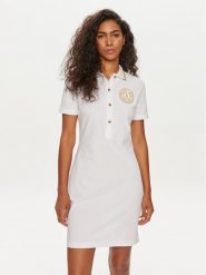 Versace Jeans Couture Sukienka codzienna 76HAOT03 Biały Regular Fit. Białe sukienki damskie Versace Jeans Couture, na co dzień, l, bez wzorów, z bawełny, bez kołnierzyka, bez ramiączek, proste. Za 1,009.00 zł.