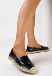Czarne Espadryle z Błyszczącą Cholewką i Plecioną Podeszwą Allvena. Czarne espadryle damskie Born2be, na lato, bez wzorów, boho, bez obcasa, bez zapięcia. Za 54.99 zł.