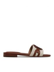 LAUREN RALPH LAUREN Klapki Alegra 802826823001 Beżowy. Brązowe klapki damskie Lauren Ralph Lauren, bez wzorów, z materiału, bez obcasa. Za 399.99 zł.