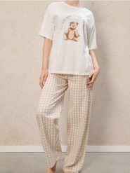 Bawełniana piżama dwuczęściowa - biały. Białe piżamy damskie Sinsay, l, bez wzorów, z bawełny, bez ramiączek. Za 59.99 zł.