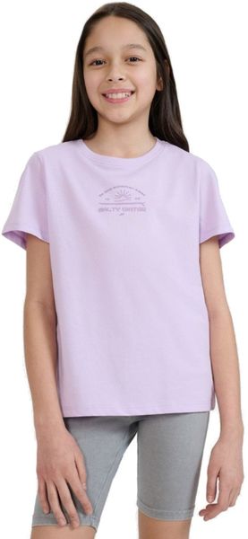 KOSZULKA BAWEŁNIANA T-SHIRT DZIEWCZĘCY 4F F1871. Bluzki dla dziewczynek 4f, bez wzorów, z bawełny, bez ramiączek. Za 21.00 zł.