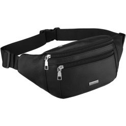 Czarna nerka męska wykonana ze skóry naturalnej, jednokomorowa Rovicky R-ST7-06. Czarne saszetki męskie ROVICKY, ze skóry. Za 69.99 zł.