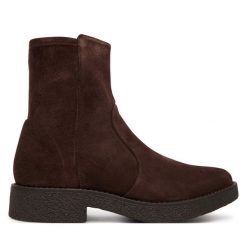 Botki Clarks. Brązowe botki damskie Clarks, bez obcasa, na płaskiej podeszwie, bez zapięcia. Za 479.99 zł.