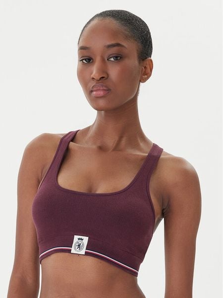 Tommy Hilfiger Biustonosz top UW0UW06061 Bordowy. Czerwone biustonosze Tommy Hilfiger, bez wzorów, z bawełny. Za 139.99 zł.