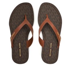 Japonki MICHAEL Michael Kors. Brązowe klapki damskie MICHAEL Michael Kors, bez wzorów, bez obcasa. Za 279.99 zł.
