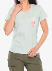 Koszulka wspinaczkowa damska Edelrid Highball T-Shirt V. Zielone t-shirty damskie EDELRID, xs, bez wzorów, z bawełny, bez kołnierzyka. Za 125.39 zł.