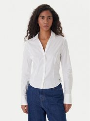 Tommy Jeans Koszula Baby DW0DW22604 Biały Slim Fit. Białe bluzki damskie Tommy Jeans, xl, bez wzorów, z bawełny, bez kołnierzyka, bez ramiączek. Za 329.99 zł.