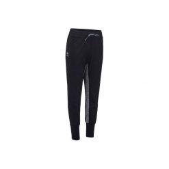 Spodnie tenisowe Warm 500 damskie. Czarne spodnie materiałowe damskie ARTENGO, l, bez wzorów, z elastanu, na fitness i siłownię, climacool (adidas). W wyprzedaży za 54.99 zł.