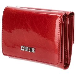 Czerwony Elegancki Portfel Damski Big Star. Czerwone portfele damskie Big Star Accessories, bez wzorów, ze skóry ekologicznej. Za 119.00 zł.