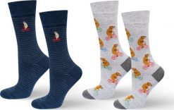 Soxo Męskie Skarpetki kolorowe SOXO kapibara na rowerze - 2 pary 4045. Bokserki męskie Soxo, bez wzorów. Za 45.99 zł.