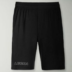 Męskie Szorty Biegowe Bermuda z Kieszeniami i Elastycznym Pasem Czarne. Czarne krótkie spodenki sportowe męskie Legea, m, bez wzorów, z bawełny, do biegania. Za 48.00 zł.