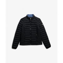 Damska kurtka puchowa Superdry Fuji Lite. Czarne kurtki damskie Superdry., na zimę, bez wzorów, z puchu, bez kaptura. Za 455.00 zł.
