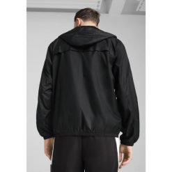 Męska Wiatrówka o standardowym kroju Essentials PUMA Black. Czarne kurtki męskie Puma, l, bez wzorów, z gumy, klasyczne, bez kaptura. W wyprzedaży za 174.00 zł.
