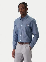 Calvin Klein Jeans Koszula Chambray Classic LV04RF109G Granatowy Regular Fit. Niebieskie koszule męskie Calvin Klein Jeans, m, bez wzorów, z bawełny, bez kołnierzyka, bez ramiączek. Za 309.99 zł.