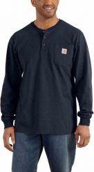 Carhartt Koszulka Carhartt Long Sleeve Pocket Navy. Niebieskie bluzki z długim rękawem męskie Carhartt, m, bez wzorów, bez kołnierzyka. Za 131.97 zł.