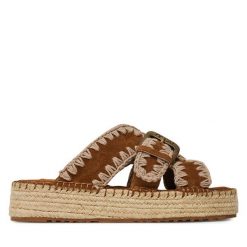 Espadryle Mou. Brązowe espadryle damskie Mou, bez wzorów, bez obcasa, bez zapięcia. Za 619.99 zł.