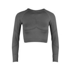 Longsleeve fitness damski Beshaped Power Up! bezszwowy. Szare obuwie sportowe damskie BESHAPED, bez wzorów, z nylonu, na fitness i siłownię. Za 189.00 zł.