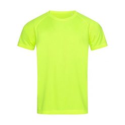 Męska Koszulka Active 140 Raglan Z Kontrastowym Kołnierzykiem. Żółte koszulki sportowe męskie Stedman, m, bez wzorów, bez kołnierzyka, bez ramiączek, trekkingowe. Za 59.99 zł.