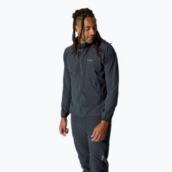 Kurtka softshell męska Rab Borealis Hoody. Szare kurtki męskie RAB, m, bez wzorów, z elastanu, bez kaptura. Za 429.99 zł.