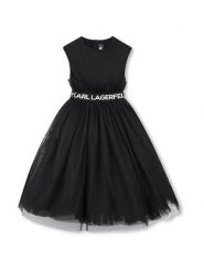 Karl Lagerfeld Kids Sukienka codzienna Z30467 D Czarny Regular Fit. Czarne sukienki dla dziewczynek Karl Lagerfeld Kids, bez wzorów, z syntetyku, bez ramiączek. Za 489.99 zł.
