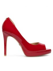Nine West Szpilki WFA2733-1 Czerwony. Czerwone szpilki damskie Nine West, bez wzorów, z syntetyku, bez obcasa, bez zapięcia. Za 219.99 zł.