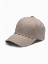 Jednokolorowa czapka męska z daszkiem bejsbolówka – popielata V7 OM-ACCS-0105 - uniwersalny. Szare czapki i kapelusze męskie Ombre Clothing, bez wzorów, z bawełny, klasyczne. Za 59.99 zł.