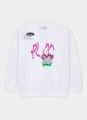 Biała bluza oversize z okrągłym dekoltem C22SF-2B-005-B-0. Białe bluzy męskie Pako Lorente, l, bez wzorów, z bawełny, bez kaptura. Za 59.99 zł.