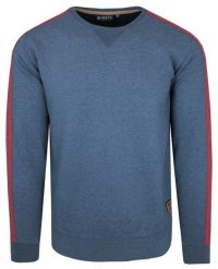 Miękka i Wygodna Bluza Męska - Niebieska, Czerwony Pasek. Niebieskie bluzy męskie Minute, bez wzorów, z bawełny. Za 148.00 zł.