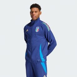 Bluza Italy Tiro 24 Competition Presentation. Niebieskie bluzy męskie Adidas, xl, bez wzorów, z materiału, sportowe, bez kaptura. W wyprzedaży za 322.05 zł.