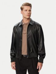 Calvin Klein Kurtka z imitacji skóry LV04RG406G Czarny Regular Fit. Czarne kurtki męskie Calvin Klein, m, bez wzorów, ze skóry, bez kaptura. Za 799.99 zł.