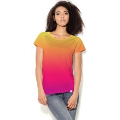 Colour Pleasure Koszulka CP-034 71 pomarańczowo-różowa r. XS/S. Bluzki damskie Colour Pleasure. Za 70.35 zł.
