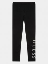 Guess Legginsy J93B11 K82K0 Czarny Slim Fit. Czarne legginsy dla dziewczynek Guess, z aplikacjami, z bawełny. Za 109.99 zł.