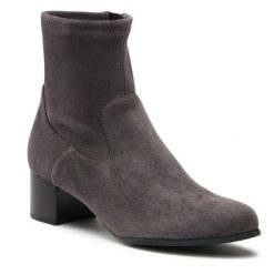 Botki Caprice. Szare botki damskie Caprice, bez obcasa, na słupku, bez zapięcia. Za 239.99 zł.